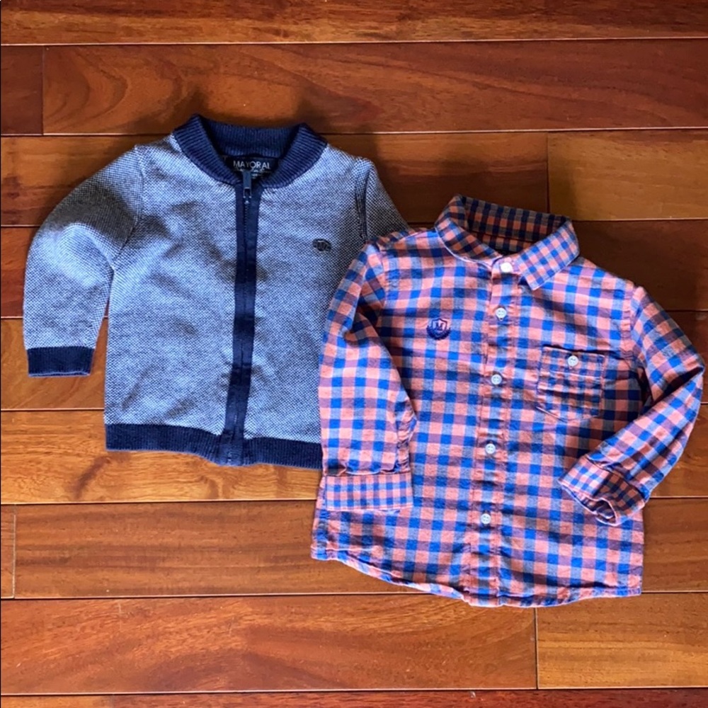 Mayoral Sweater & Button down shirt